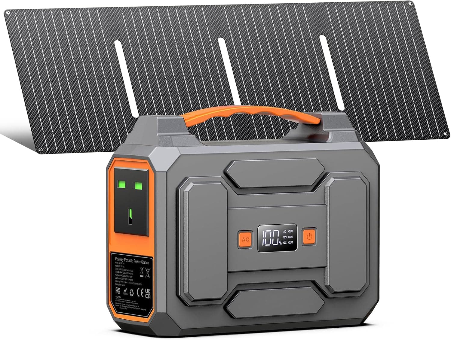POWKEY 97Wh portable power station with solar panel