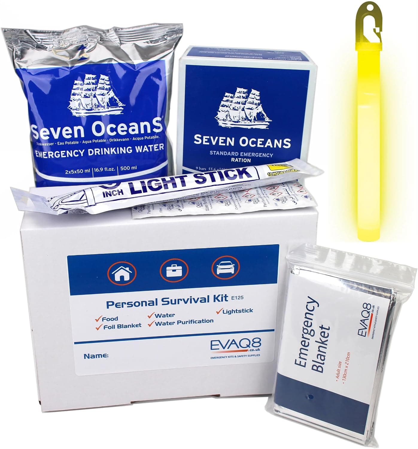 EVAQ8 72-hour one-person survival food box