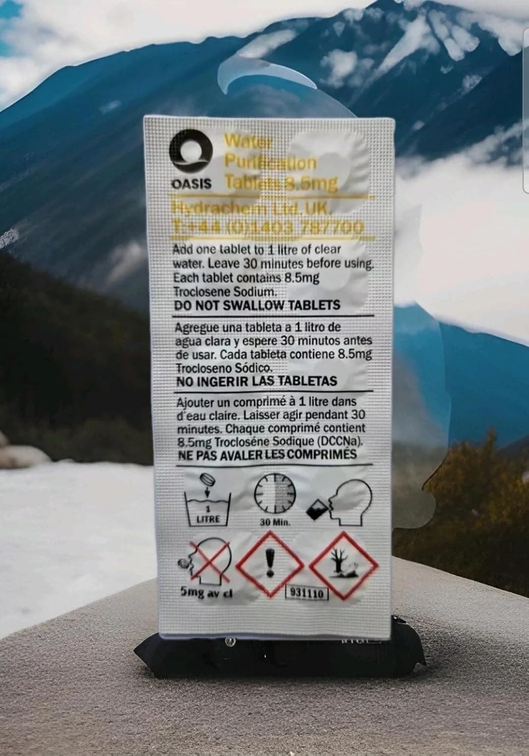 Oasis water purification tablets (100 × 8.5mg)
